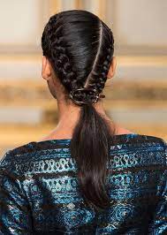 Stylecaster Braided Hairstyles Ideas Braid Hairstyles Two Braids Combined Into Low Ponytail Braide Long Hair Styles Womens Hairstyles Braided Hairstyles