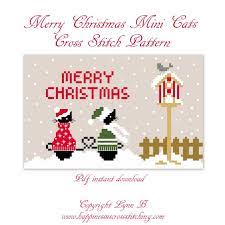 Spooky kitty free cross stitch chart. Christmas Cross Stitch Pattern Happiness Is Cross Stitching