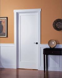 The panels are stacked in a traditional shaker style. White Interior 1 Panel Shaker Door Iowa Remodels