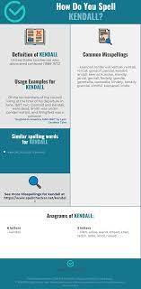 Despite it being a common name, many people still spell it wrongly. Correct Spelling For Kendall Infographic Spellchecker Net