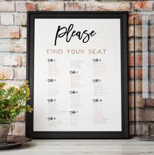 Rose Gold Seating Chart Wedding Seating Chart In Rose Gold