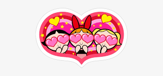 Bubbles (left), blossom (middle), and buttercup (right) seen shortly after they were created. Viber Sticker The Powerpuff Girls Powerpuff Girls Heart Png Png Image Transparent Png Free Download On Seekpng