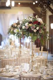 Ivory Blush Lilac And Burgundy Tall Floral Centrepiece On Silver Stand Deko Juli