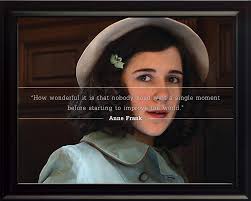 Amazon.com: Anne Frank Inspirational Quote: How wonderful it is that nobody  (8x10 Framed)