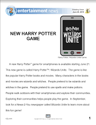 Harry Potter Classroom Newspaper For Special Ed Read News Interactive Activities Student Forms