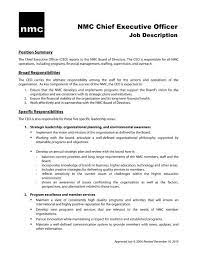 Finance officer job description guide. Ceo Job Description Approved 7 2004 New Media Consortium