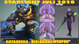 August starlight skin 2021 | release dates heroes & skins, collector skins and more! Skin Starlight July Mobile Legends Hayabusa Biological Weapon Ml Game News
