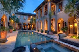 The Stunning 2 Tiered Courtyard Is The True Heart Of Regency Woods With A Sparkling Pool Raised Spa Water F Mediterranean Mansion Mansions For Sale Mansions