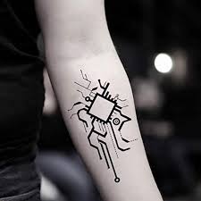 Circuit Board Temporary Fake Tattoo Sticker Set Of 2 Www Ohmytat Com Beauty Personal Care Amazon Com