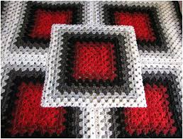 82 w x 91 l usa. Black Red White Blanket Stitch Free Crochet