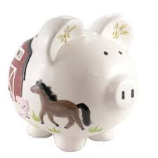 This bank is perfect for any room decor or use it in the office. Bank 7 75 Barnyard Piggy Bank Horse Pig Cow Rooster Decorative Banks Target
