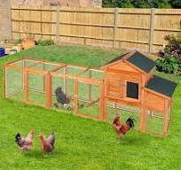 122＂Outdoor Poultry Cage, Large Wooden Chicken Coop,Outdoor Hen House with  Nest Box ,Weatherproof Coops for 2-4 Chickens
