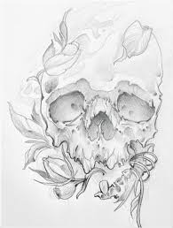 Skull With Broken Jaw Foliage 1 Skulls Drawing Skull Art Skull Drawing
