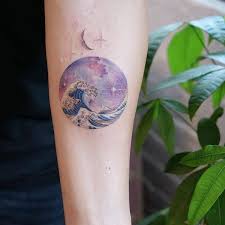 The Great Wave Off Kanagawa Circle Tattoo