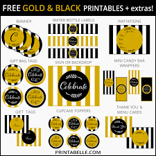 Black And Gold Cupcake Toppers Gold And Black Party Printables Party Printables Free Black Gold Party Trendy Party Decor