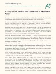 Yes and here are 10 benefits of studying in a group if planned at the outset. A Study On The Benefits And Drawbacks Of Affirmative Action Phdessay Com