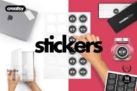 Stickers Mockup Set Business Card Logo Stickers Template Design