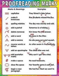 Proofreading Marks Chart Learning Spanish Learn Hebrew Learn French
