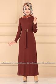 Modaselvim Elbise Dugmeli Triko Tesettur Elbise 5064ef311 Kiremit Elbise The Dress Elbiseler