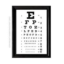 Eye Chart Exam Art Print Wall Decor Optometry Optometrist