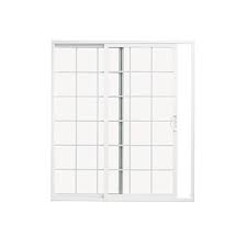 Shop Thermastar By Pella 10 Series 70 75 In Grilles Between The Glass White Vinyl Sliding Patio Door A Vinyl Sliding Patio Door Sliding Patio Doors Patio Doors