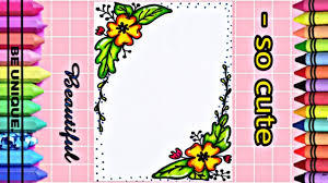 drawing to decorate notebook flowers تعليم الرسم تزيين دفاتر مدرسي cute unique