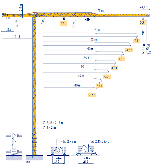 Potain MDT-302-L12 Tower Crane