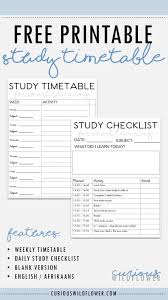 Download The Free Study Timetable Printable For Primary School Kids On Curiouswildflower C Study Timetable Template Study Planner Printable Study Plan Template