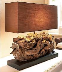 Tischleuchte Im Kolonial Stil Die Mit Naturholzverzierungen Versehen Ist Moderne Tischlampen Lampentisch Tischleuchte Holz