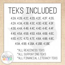 4th Grade Math Staar Test Prep Task Cards All Teks Bundle