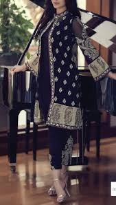 Buy Black Embroidered Chinese Chiffon Dress By Maria B Chiffon Eid Collection Pakistani Outfits Latest Pakistani Fashion Indian Fashion