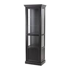 Malsjo Vitrine Teinte Noir Teinte Noir 60x40x186 Cm Armoire Avec Portes Vitrees Meuble Vitrine Tablette En Verre
