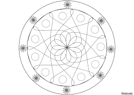 Sur ce dessin de mandala, vous pourrez commencer par colorier les grands cœurs se trouvant au milieu. Coloriage Mandala Avec Des Spirales A Imprimer Et Colorier