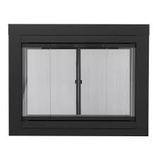 Pleasant Hearth Ascot Small Glass Fireplace Doors At 1000 The Home Depot Fireplace Glass Doors Glass Fireplace Fireplace Doors
