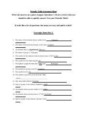 Answer key exploring trends of the periodic table worksheet answer. Periodic Table Scavenger Hunt U2013 Answer Key Directions Usi Html Studylib Documents Flashcards Chrome Extension Login Upload Document Create Course Hero