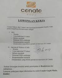 Saat ini pt sumber alfaria trijaya, tbk telah membuka 32 kantor cabang yang tersebar di pulau jawa, bali, lombok. Contoh Surat Lamaran Kerja Di Conato Bakery Yang Benar Dan Syaratnya