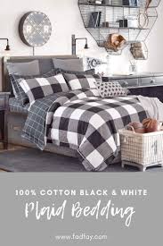 Black And White Buffalo Check Bedding Queen 3pcs Modern Plaid Bedding Set 100 Cotton Black And White Buffalo Check Duvet Cover Set Plaid Bedding Sets Black Duvet Cover Plaid Bedding