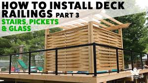 Horizontal baluster railing kit\\\\navailable in textured black and anodized aluminum, two adjustable lengths: How To Install Aluminum Deck Railings Part 3 Stairs Glass And Pickets Regal Railings Youtube