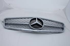 C Class W204 1 Fin Style Grille Full Chrome Mercedes Benz Logo Benz Mercedes