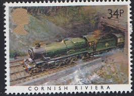 Royal Mail 1985 Famous Trains Cornish Riviera Train Art Uk Royal Mail Stamps