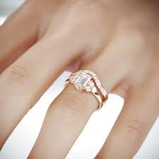 The warm colour of this alloy, which is obtained by combing gold with silver, copper and zinc, is captivating and will invite compliments everywhere you go. Amazon Com 14k Rose Gold Engagement And Wedding Rings Set With Moissanite And Diamonds C C F1 Bridal Set Rings Handmade