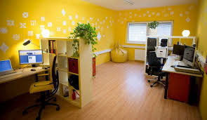 13 Fantastic Yellow Office Decor Yellow Home Offices Colorful Office Design Office Interiors