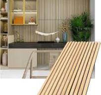 Paneles de pared de listones de madera acústica para decoración de pared  interior, paneles de pared insonorizados, paneles de madera con listones  3D, ...