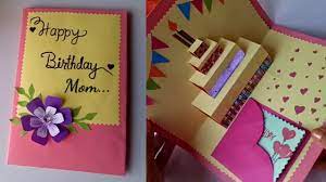 Make a few simple cuts into a piece of decorative paper to create a tab. Diy Cake Pop Up Card For Birthday Diy Birthday Day Card Idea Youtube