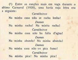 Suas letras, bem curtas e. Letra De Uma Marchinha De Carnaval De 1920 Brasil