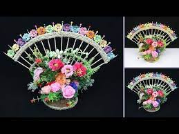 Beautiful Home Decoration Idea With Waste Items Home Decorating Ideas Handmade Diy Decor Youtube Craft Stick Crafts Diy Decor Handmade