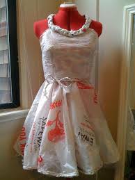 Dress Made Entirely Out Of Plastic Bags Recycled Dress Newspaper Dress Recycled Fashion