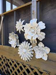 Metal Wall Flowers Garden Wall Art Fence Flowers Outdoor Etsy Metal Flower Wall Decor Metal Wall Flowers Garden Wall Art