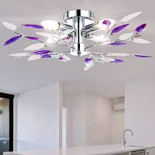 Possini euro design modern ceiling light semi flush mount fixture antique bronze gold 16 wide open frame bedroom kitchen hallway. Ceiling Lamp Design Lamp Purple Leaves Chrome Globo Giulietta 63167 4 Meinelampe
