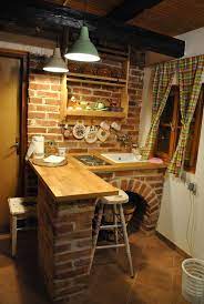 Small Brick Kitchen For Traditional Wooden Croatian House Brick Kitchen Kitchen Furniture Design Hipster Home Decor